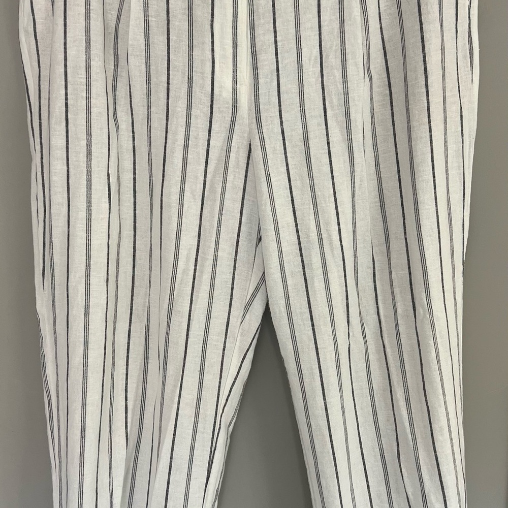 Striped White and Black Men's Pants